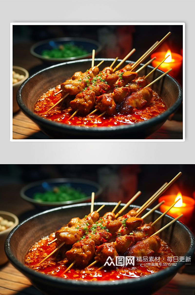 AI数字艺术特色美食钵钵鸡摄影图素材