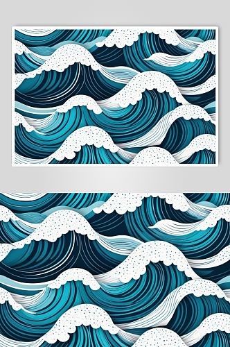 AI数字艺术海浪波浪底纹底图背景图