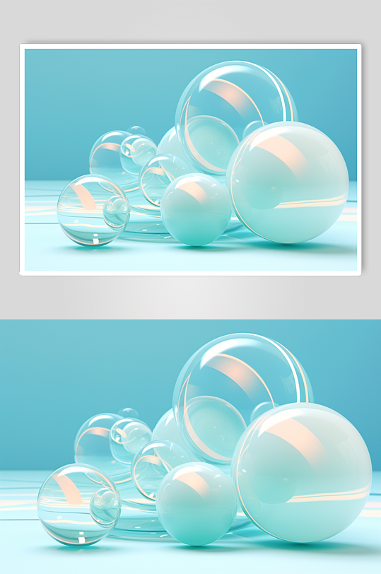 AI数字艺术3D玻璃质感模型背景