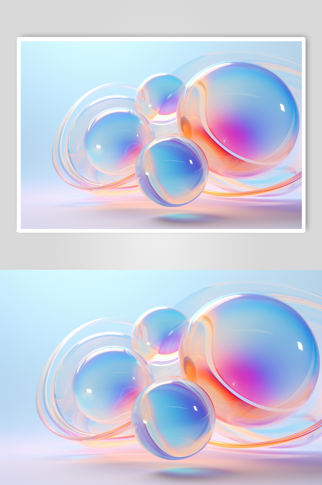 AI数字艺术3D玻璃质感模型背景素材