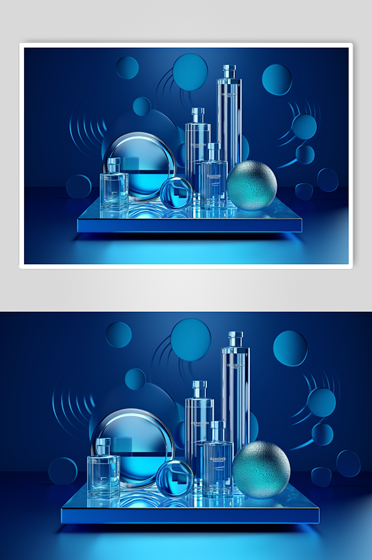 AI数字艺术高清3D玻璃质感模型背景图片-众图网