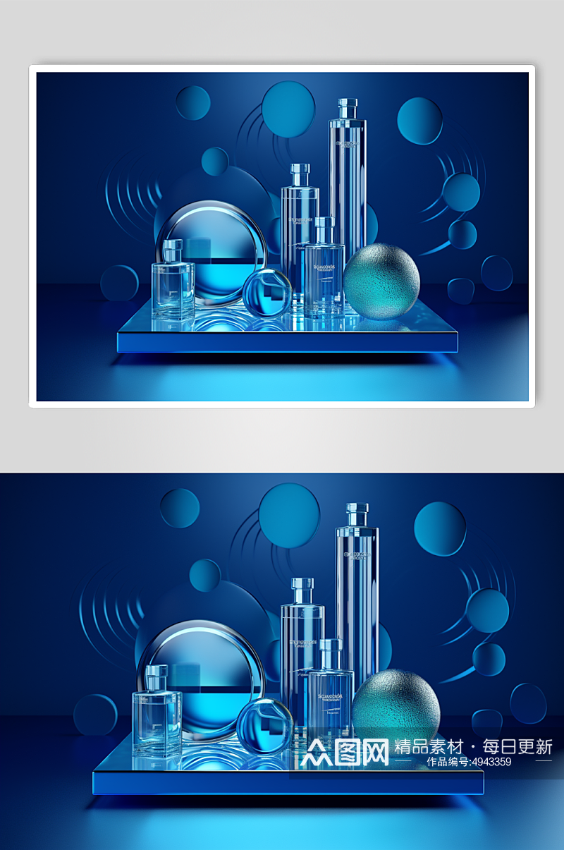 AI数字艺术高清3D玻璃质感模型背景图片素材