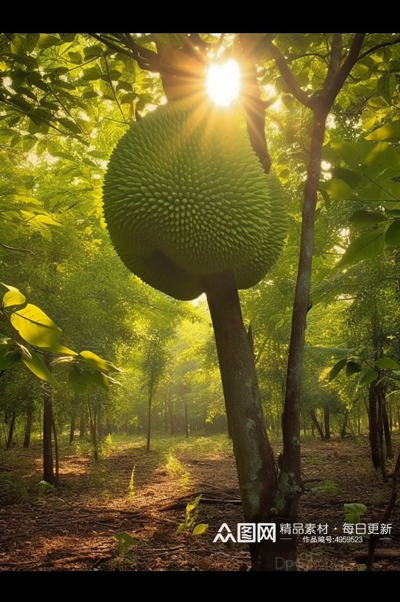 AI数字艺术菠萝蜜果树果园水果摄影图片素材
