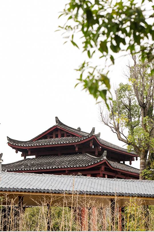 古风木屋餐馆房子建筑摄影图片