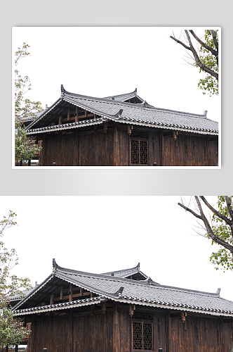 餐馆的古风传统木制建筑摄影图片