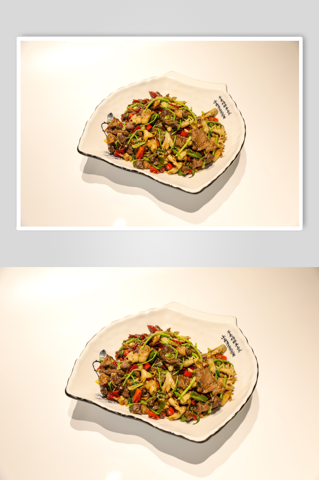 香菜炒牛肉餐馆餐厅美食摄影图片素材
