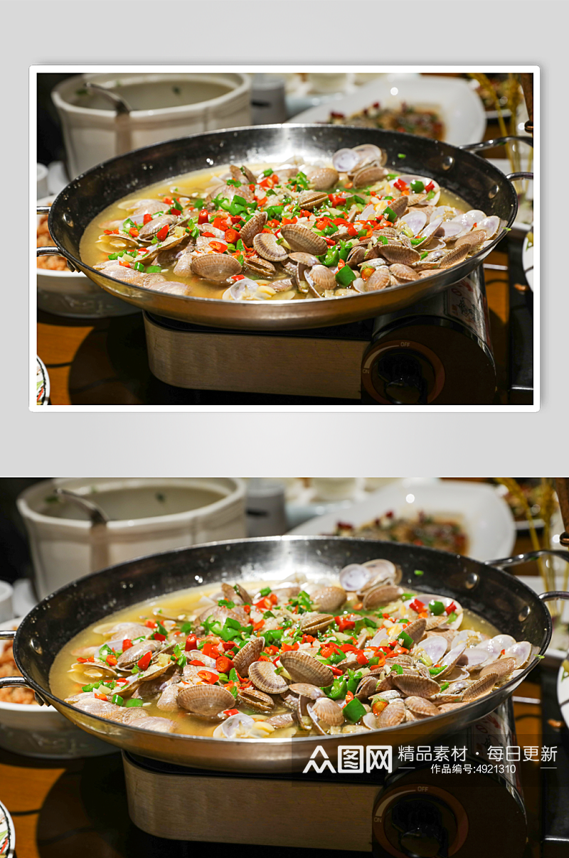 捞汁花甲餐厅菜品摄影图片素材