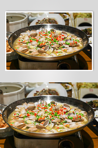 捞汁花甲餐厅菜品摄影图片