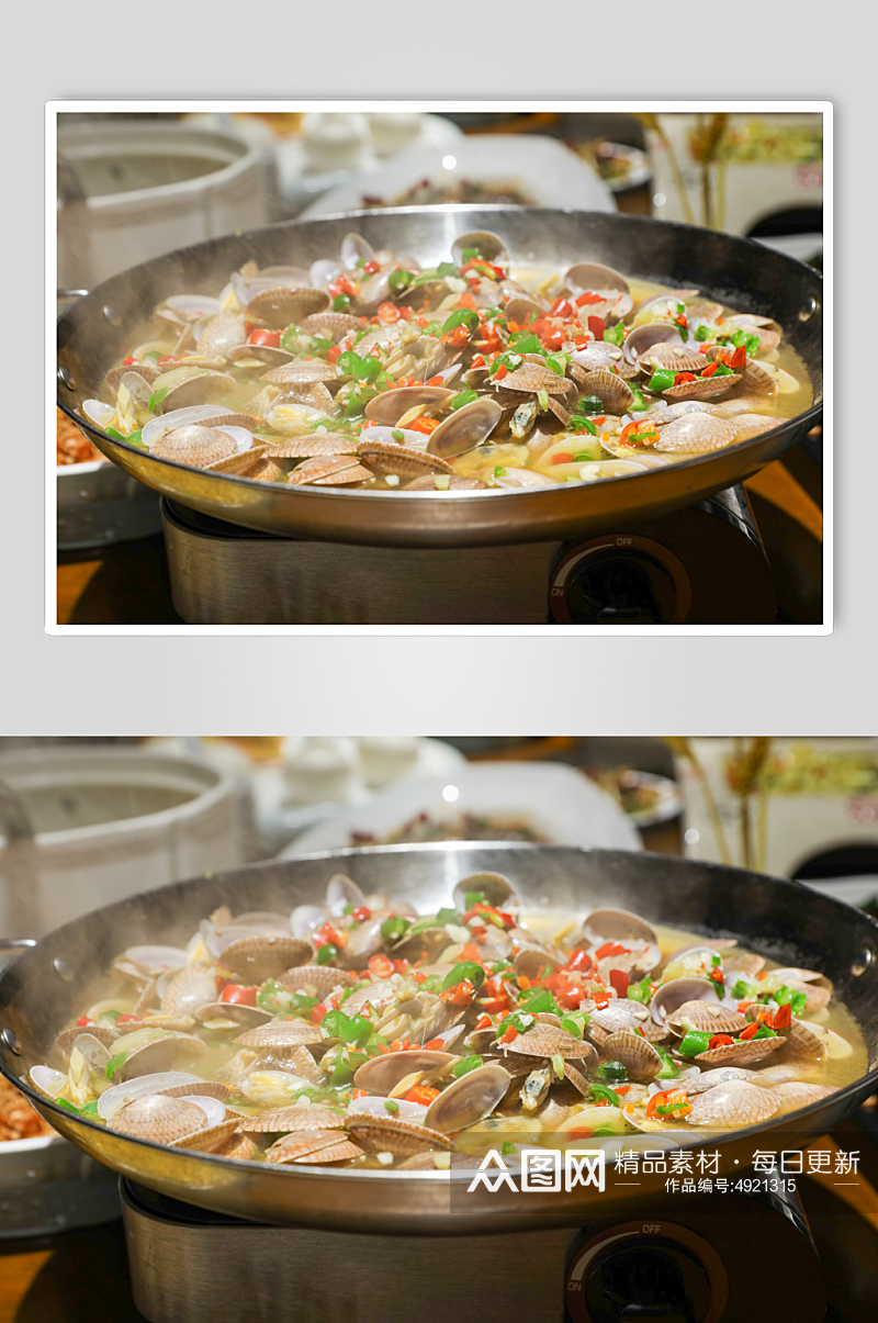 捞汁花甲餐厅菜品摄影图片素材