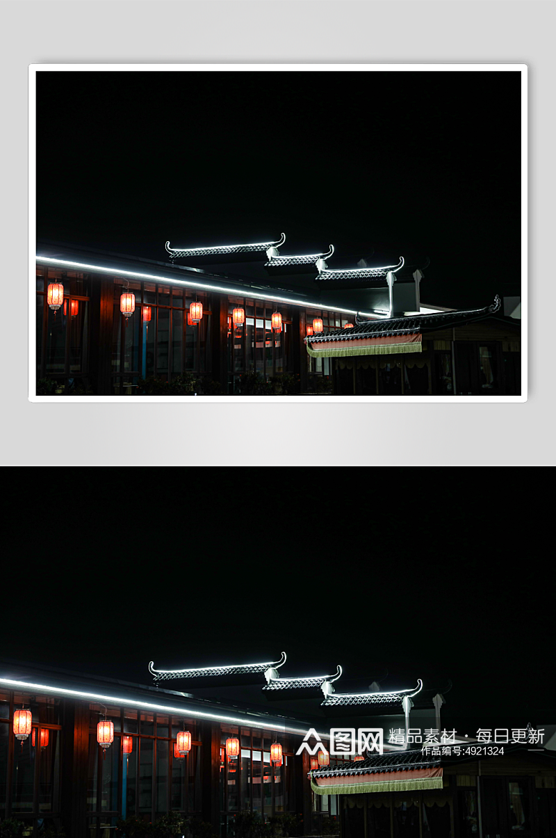 餐馆的古风传统木制建筑屋檐摄影图片素材