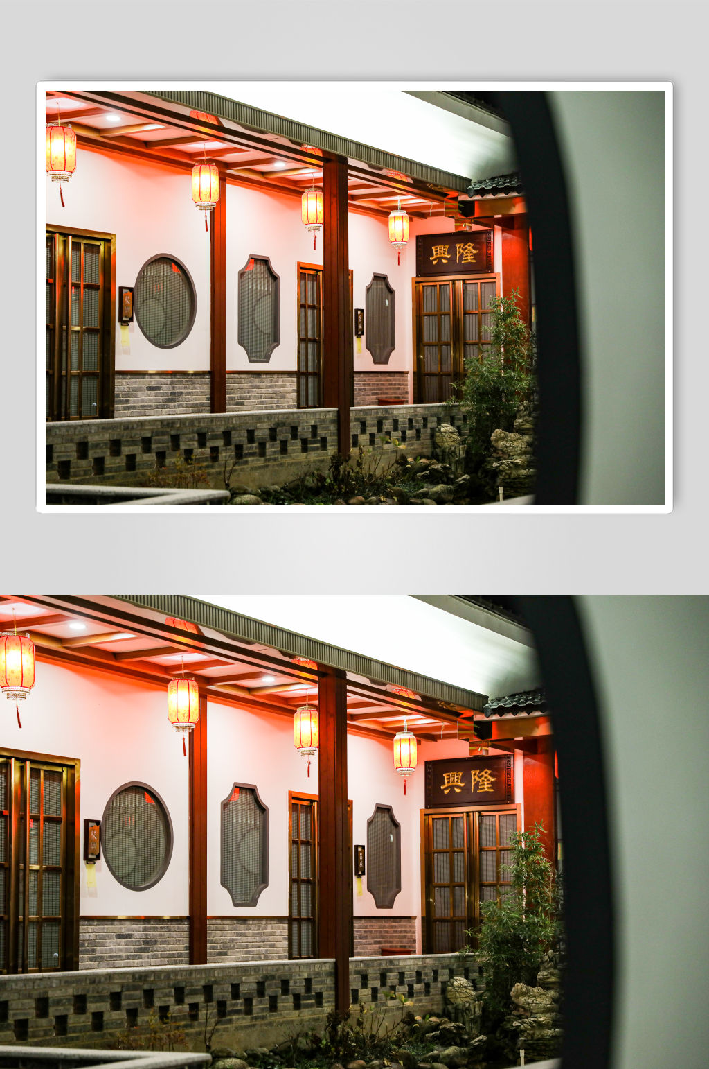 白色墙面走廊餐厅建筑摄影图片素材