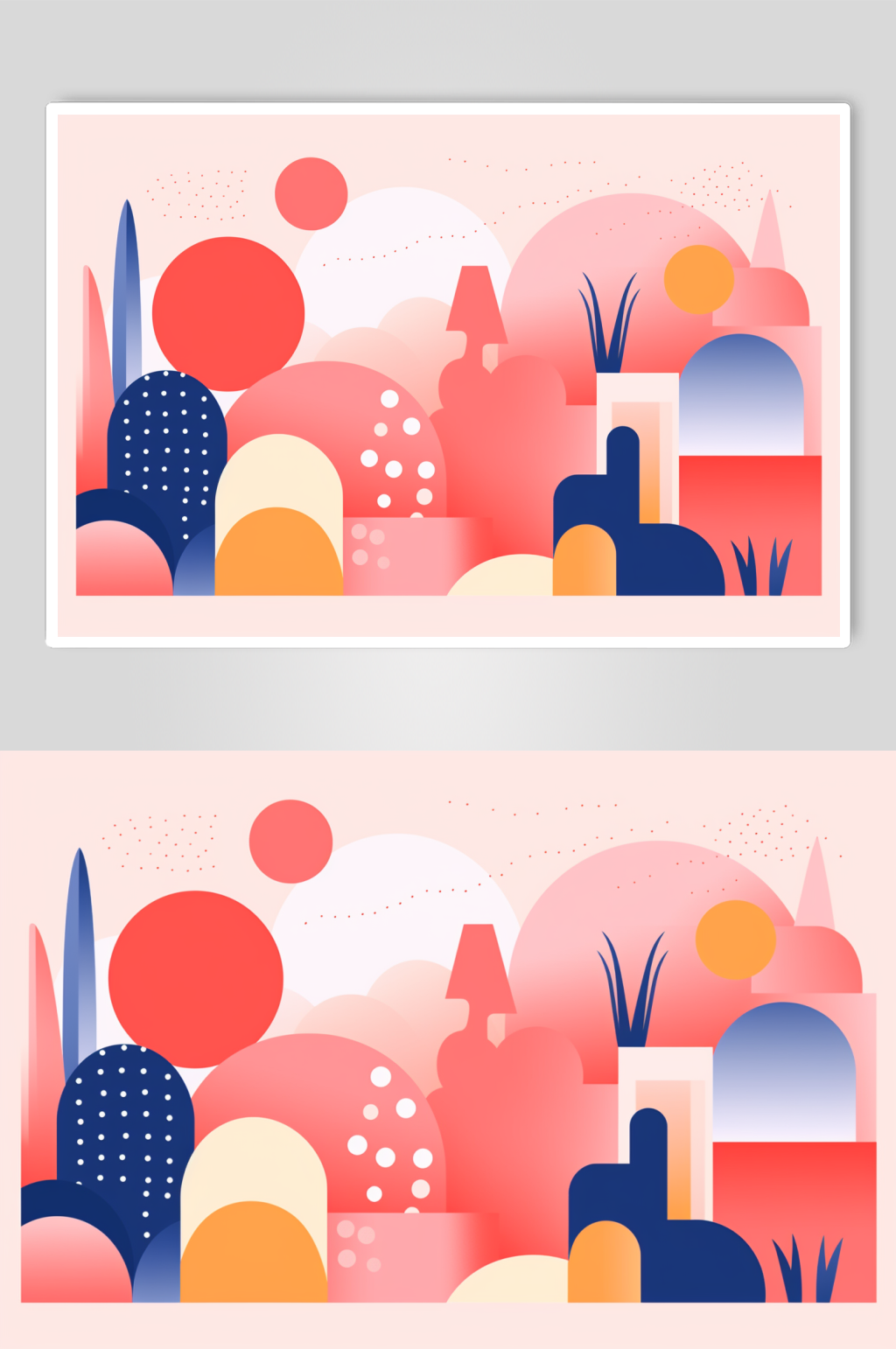 数字艺术孟菲斯彩色抽象几何背景图插画素材