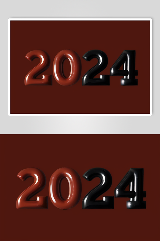 AI数字艺术2024艺术字立体彩色模型