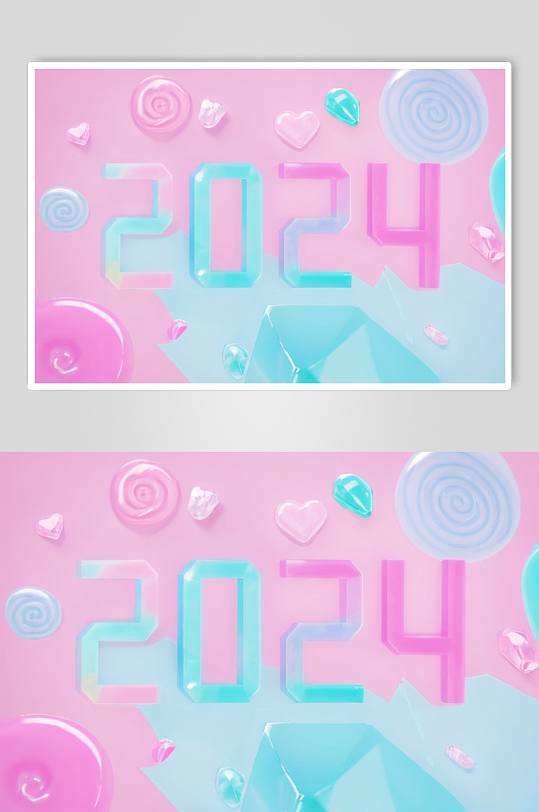 AI数字艺术2024艺术字立体彩色模型