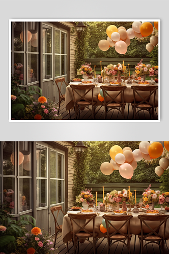 AI数字艺术水果蛋糕聚会生日活动派对餐厅场景摄影图片