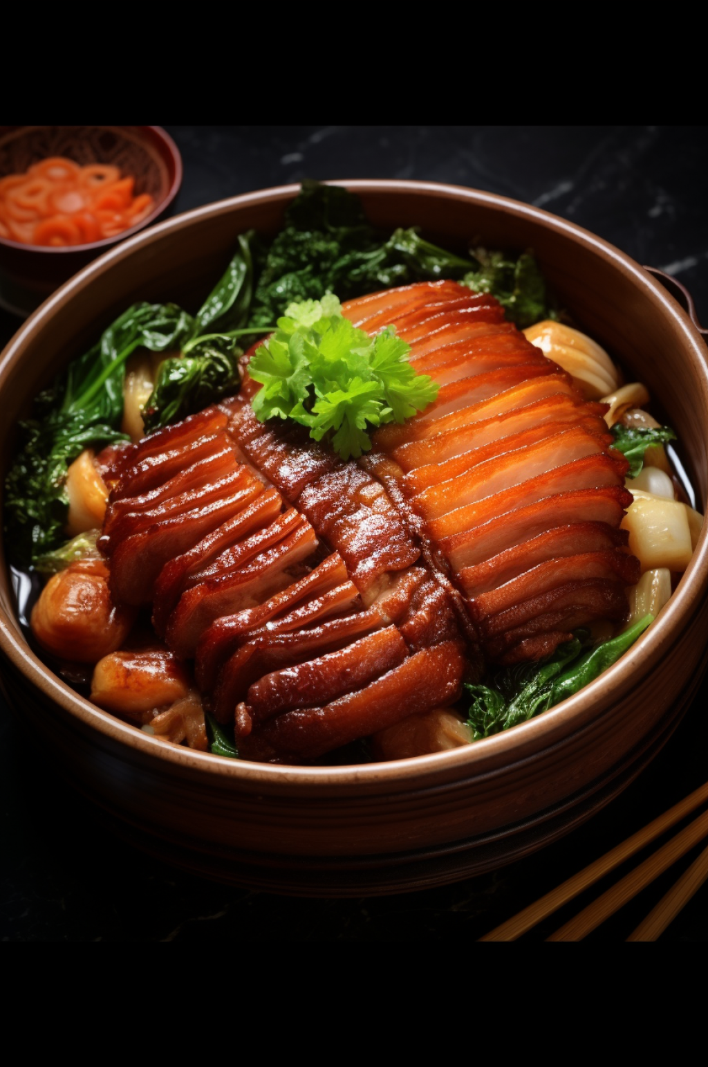 AI數(shù)字藝術(shù)特色美食扣肉餐飲攝影圖素材