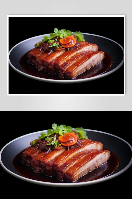 AI數(shù)字藝術(shù)特色美食扣肉餐飲攝影圖