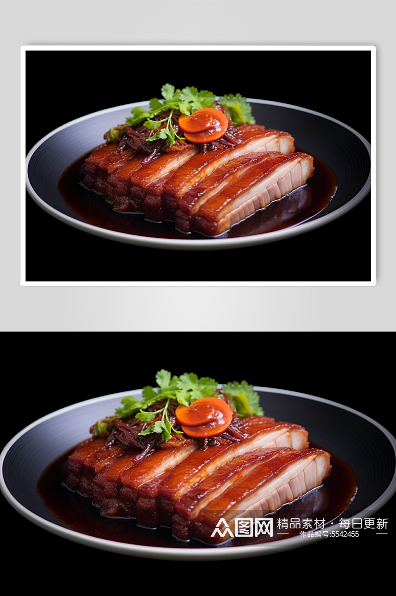 AI数字艺术特色美食扣肉餐饮摄影图素材