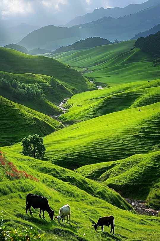 AI数字艺术牧场草场自然风景图片-众图网