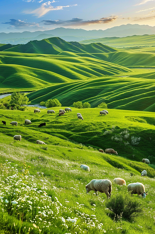 AI数字艺术牧场草场自然风景图片-众图网