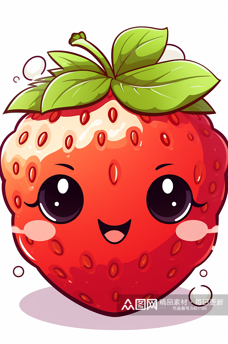 AI数字艺术拟人卡通草莓水果插画素材