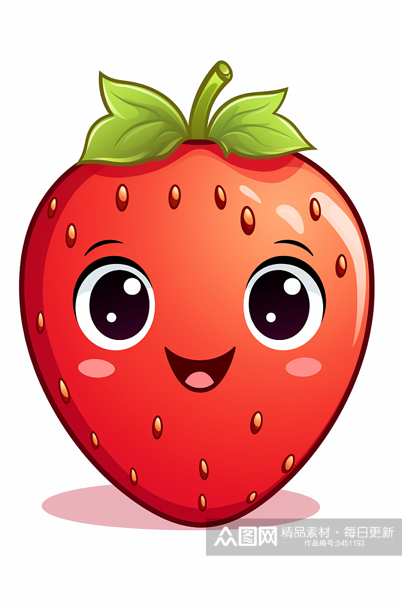 AI数字艺术拟人卡通草莓水果插画素材