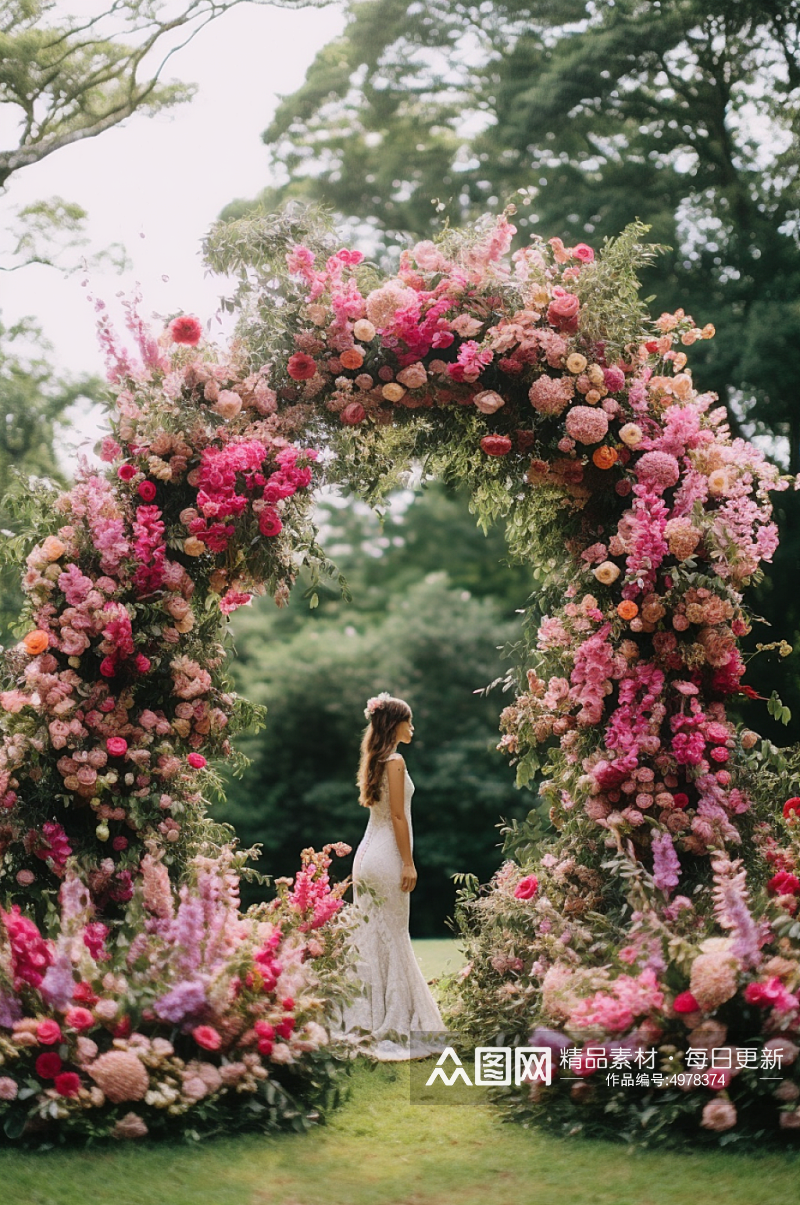 AI数字艺术户外草坪婚礼活动现场摄影图片素材