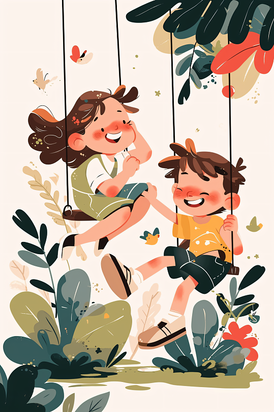 AI数字艺术六一儿童节卡通插画-众图网