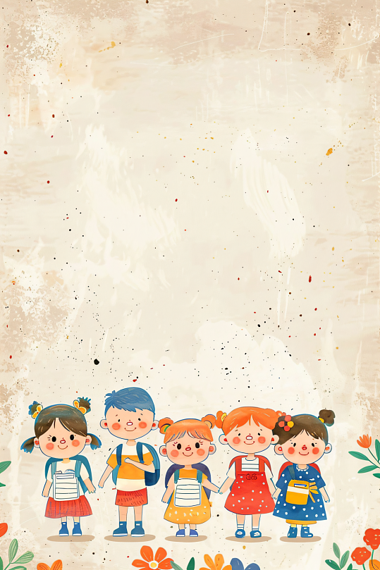 AI数字艺术六一儿童节卡通插画-众图网