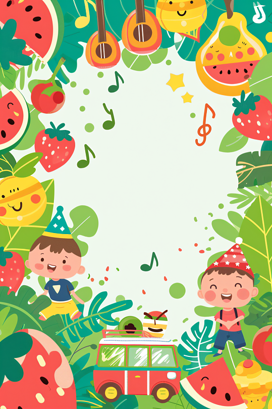 AI数字艺术六一儿童节卡通插画-众图网