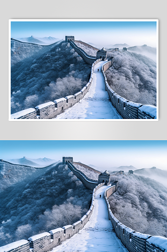 AI数字艺术手绘唯美中国北京长城摄影图片