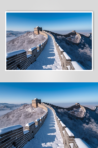 AI数字艺术简约创意中国北京长城摄影图片