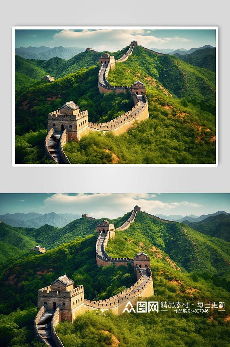 AI数字艺术原创高清中国北京长城摄影图片素材