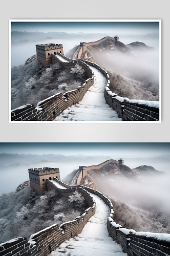 AI数字艺术原创高清中国北京长城摄影图片