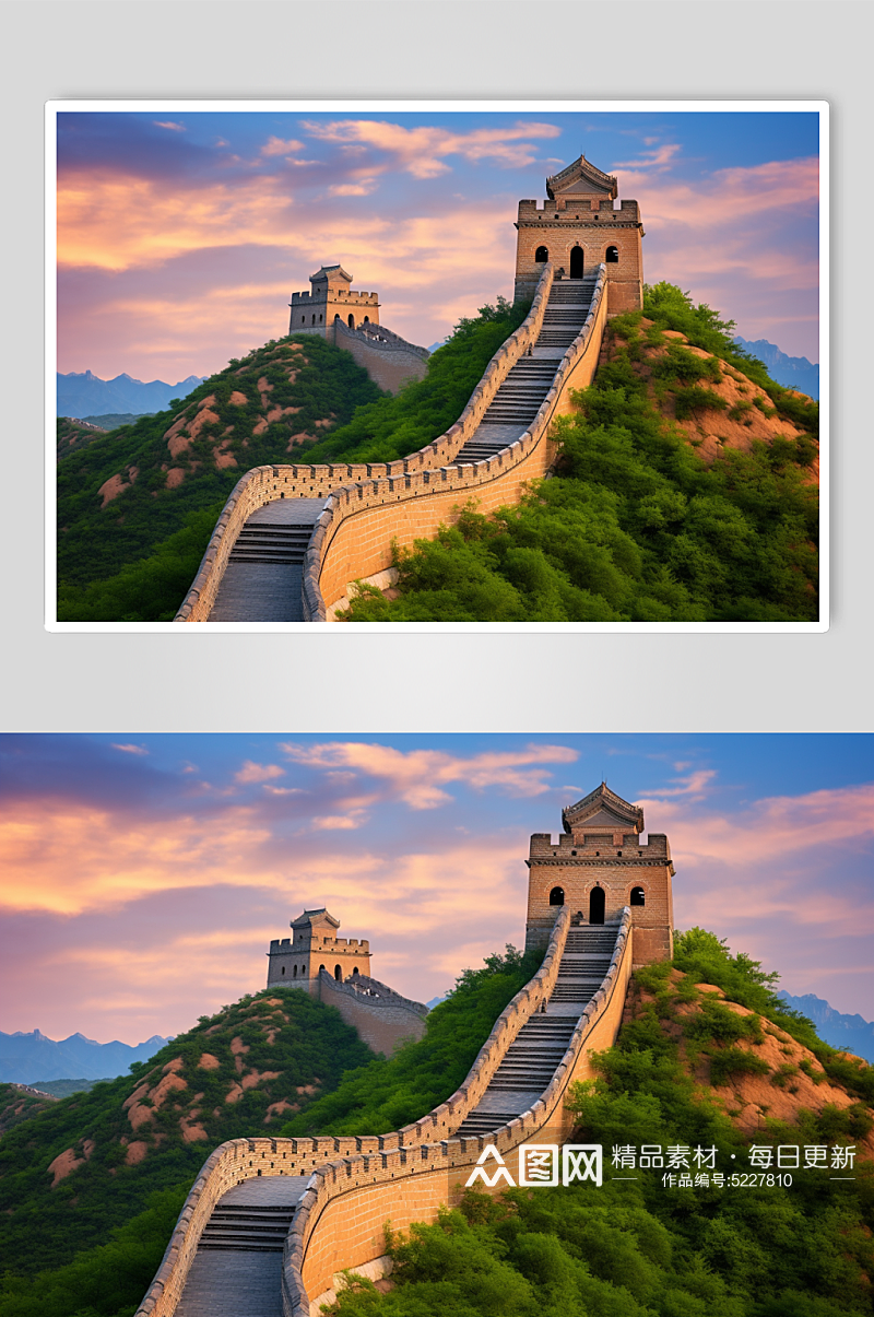 AI数字艺术中国北京长城摄影图素材