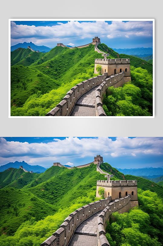 AI数字艺术中国北京长城摄影图