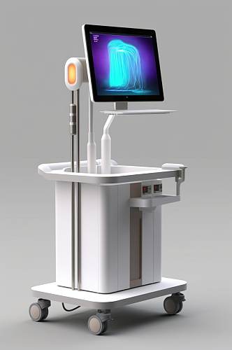 AI数字艺术B超超声检查医疗仪器摄影图片