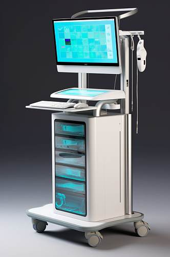 AI数字艺术B超超声检查医疗仪器摄影图片