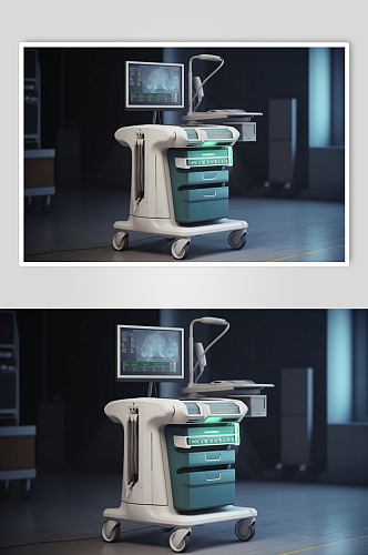 AI数字艺术B超超声检查医疗仪器摄影图片