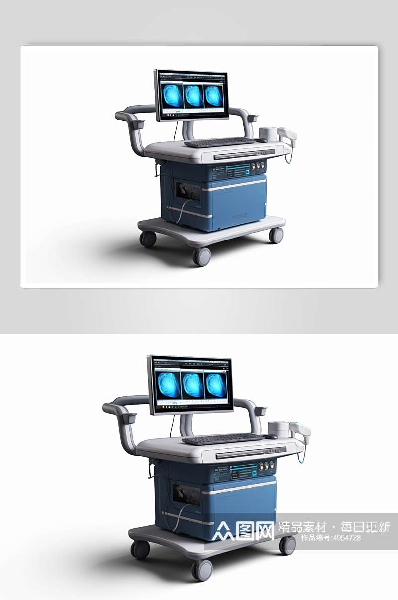 AI数字艺术B超超声检查医疗仪器摄影图片素材