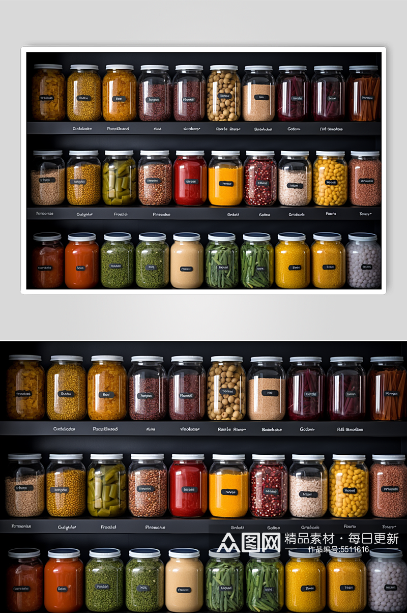 AI数字艺术超市干货干果货架摄影图素材