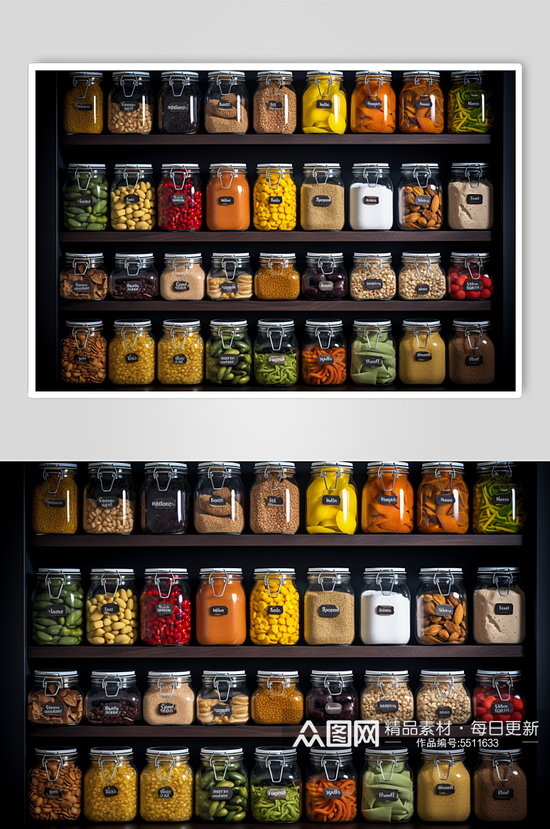 AI数字艺术超市干货干果货架摄影图素材