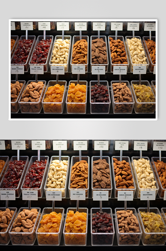 AI数字艺术超市干货干果货架摄影图