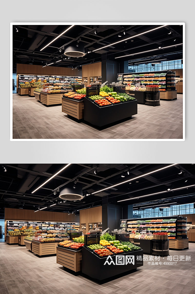 AI数字艺术创意超市货架陈列摄影图片素材