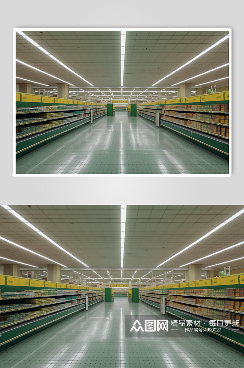 AI数字艺术创意超市货架陈列摄影图片素材