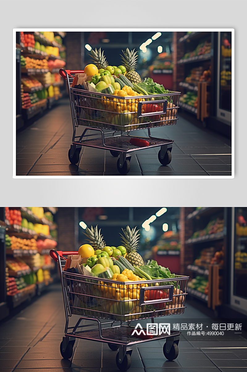 AI数字艺术高清超市货架陈列摄影图片素材