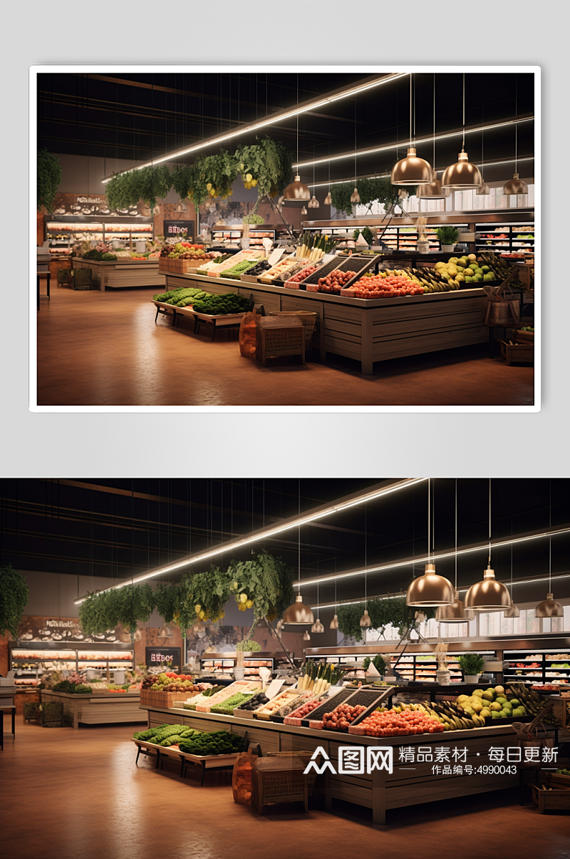 AI数字艺术高清超市货架陈列摄影图片素材
