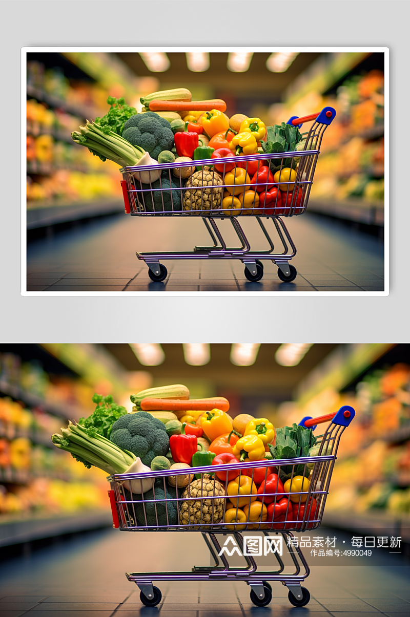 AI数字艺术简约超市货架陈列摄影图片素材