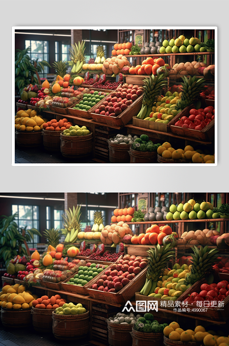 AI数字艺术简约超市货架陈列摄影图片素材