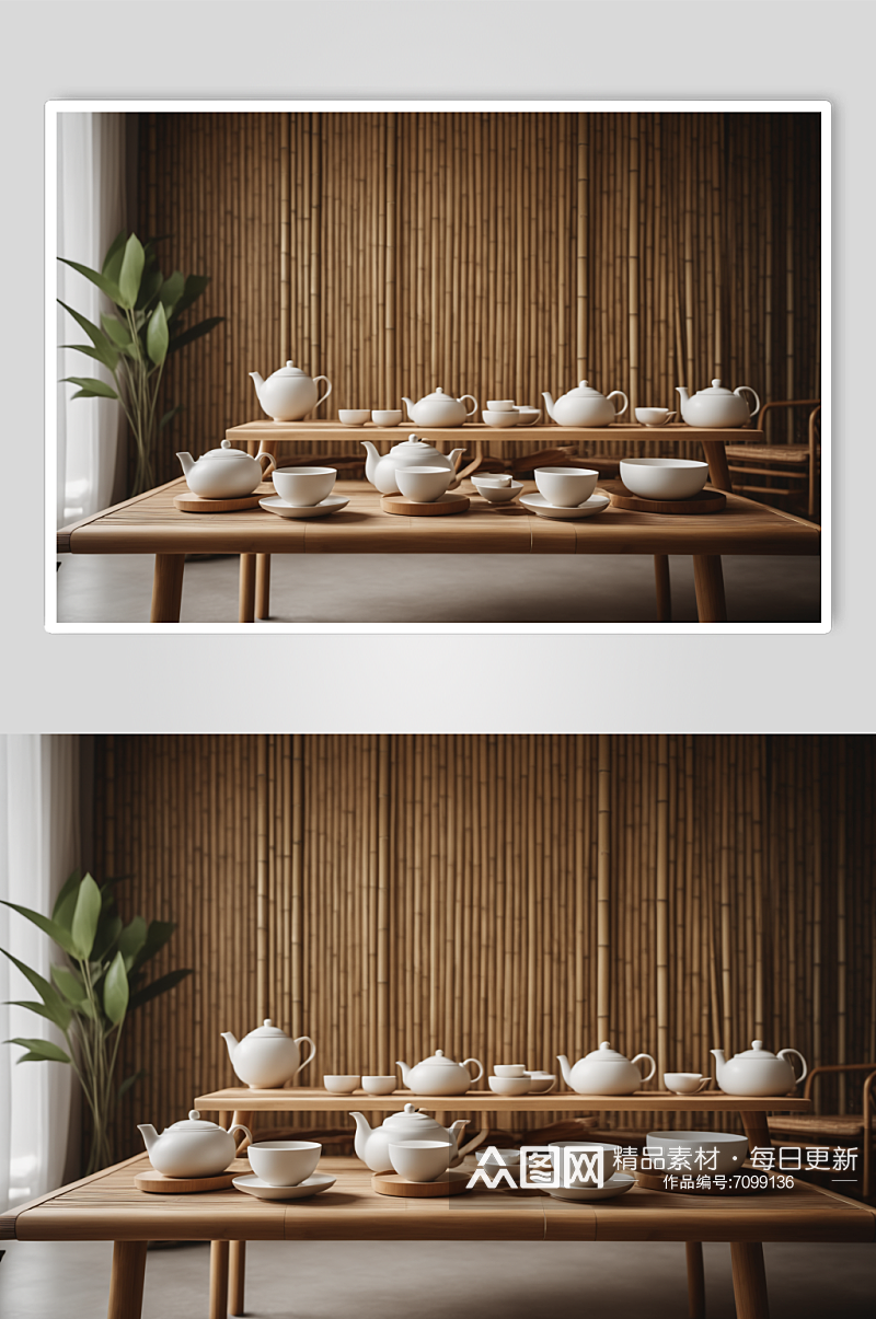 AI数字艺术中式茶馆室内设计效果摄影图素材